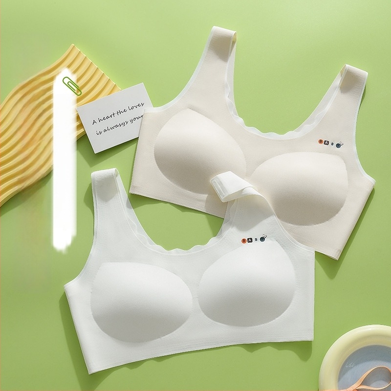 Sutien za djevojčice tinejdžerice, Ice Silk tkanina, bez žice, 3/4 košarica, fiksne dvostruke naramenice, oblikovanje leđa