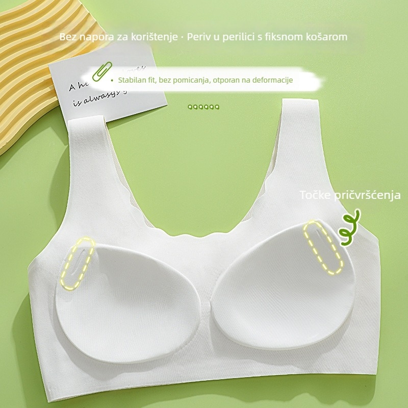 Sutien za djevojčice tinejdžerice, Ice Silk tkanina, bez žice, 3/4 košarica, fiksne dvostruke naramenice, oblikovanje leđa