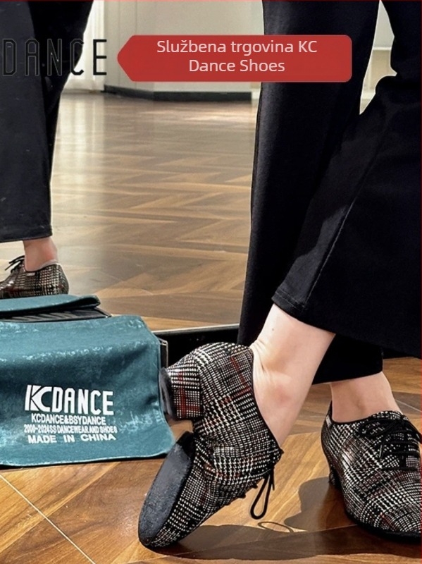 KCdance plesne cipele za odrasle, unisex, prozračna podloga, mekani đon, srednje debeli peta