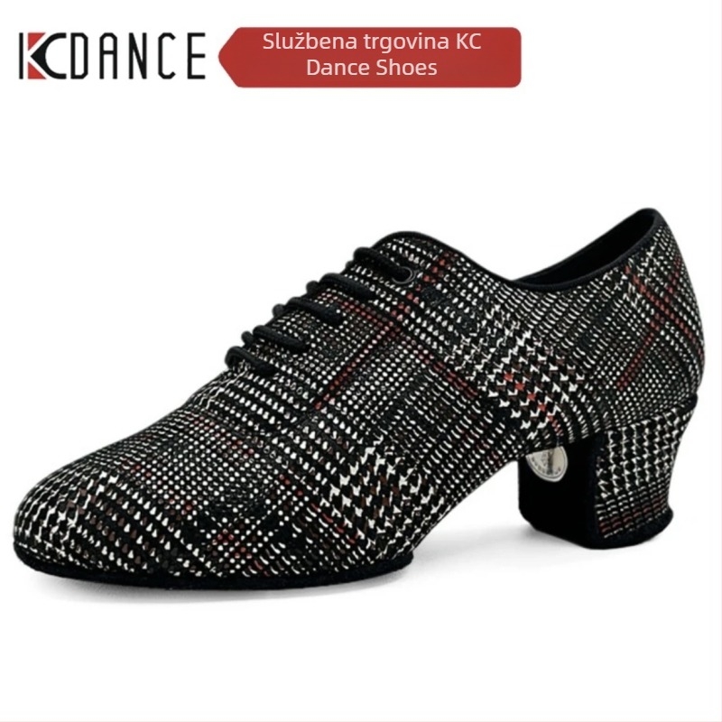 KCdance plesne cipele za odrasle, unisex, prozračna podloga, mekani đon, srednje debeli peta