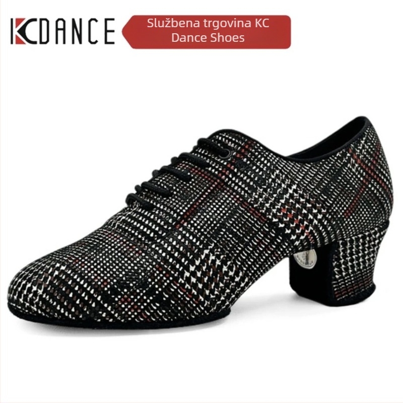 KCdance plesne cipele za odrasle, unisex, prozračna podloga, mekani đon, srednje debeli peta