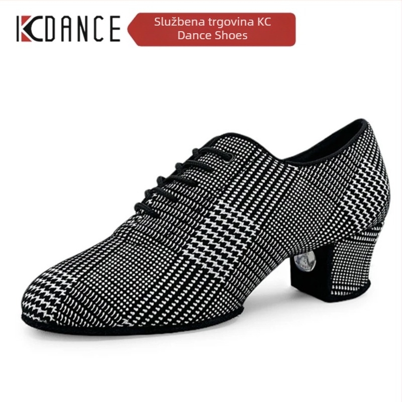 KCdance plesne cipele za odrasle, unisex, prozračna podloga, mekani đon, srednje debeli peta