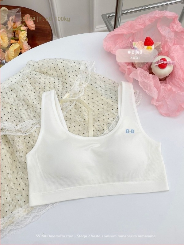 Dvofazni sportski grudnjak za djevojčice u dobi puberteta – školska upotreba, zaštita od udara, viskoza 74,3%