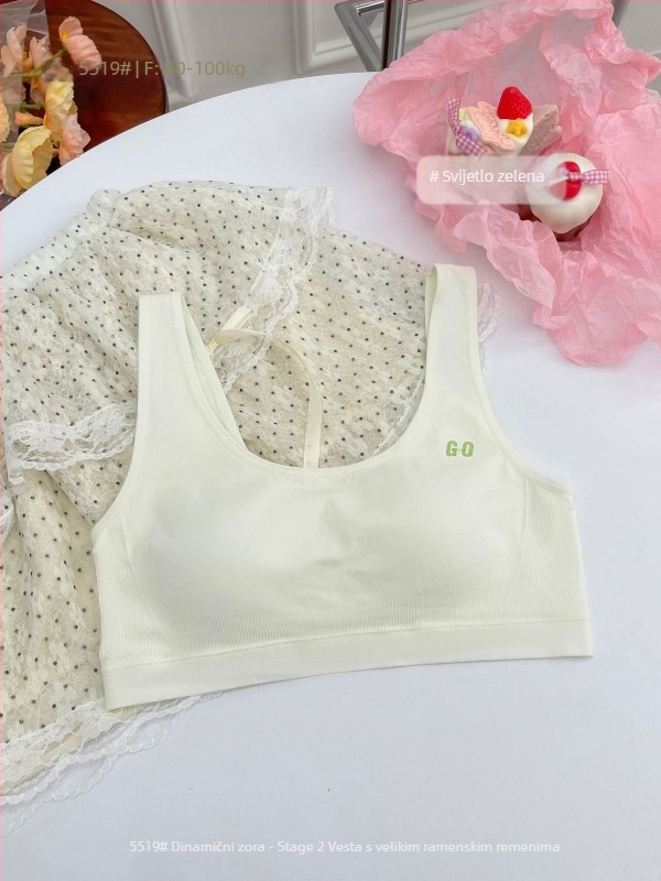 Dvofazni sportski grudnjak za djevojčice u dobi puberteta – školska upotreba, zaštita od udara, viskoza 74,3%