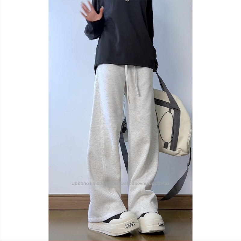 Casual pletene trenirke s ravnim ležernim krojem, mješavina pamuka i poliester (51% pamuk, 49% poliester), za tinejdžere, proljetno izdanje 2025