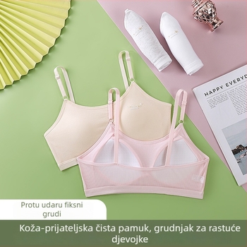 Pamuk spodnje rublje za djevojčice 12–15 godina, stil vest, bez žice, potpuno košarice