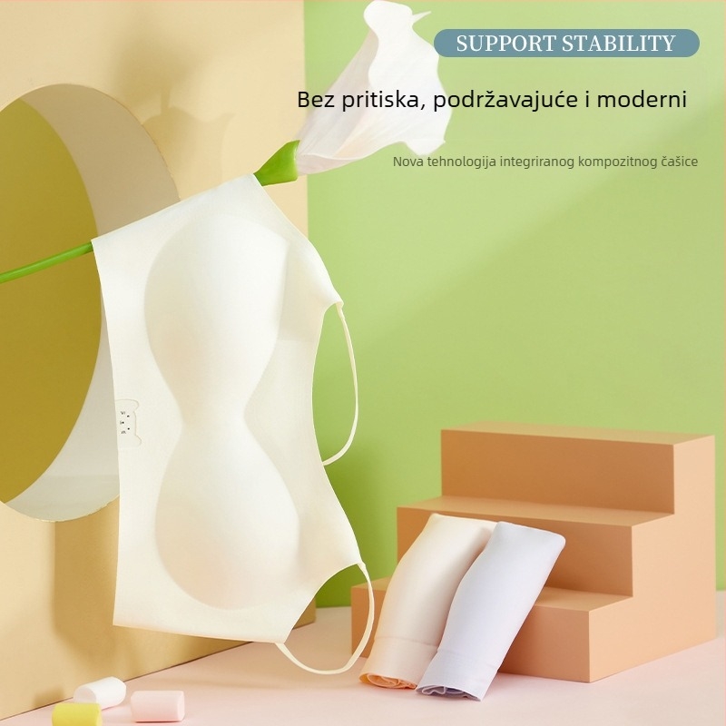 Najlon grudnjak za djevojčice s punim košaricama, tanak latexni kalup, čvrste dvostruke naramenice, prozračan i udoban