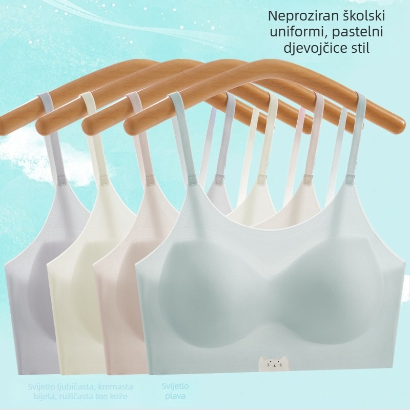 Najlon grudnjak za djevojčice s punim košaricama, tanak latexni kalup, čvrste dvostruke naramenice, prozračan i udoban