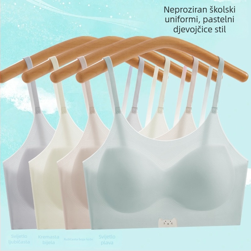 Najlon grudnjak za djevojčice s punim košaricama, tanak latexni kalup, čvrste dvostruke naramenice, prozračan i udoban