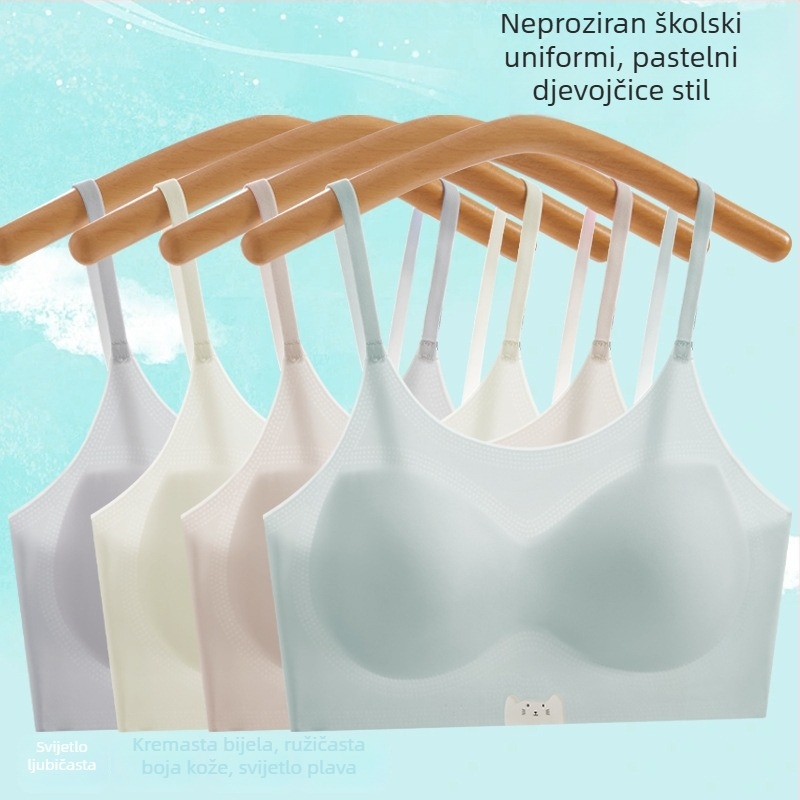 Najlon grudnjak za djevojčice s punim košaricama, tanak latexni kalup, čvrste dvostruke naramenice, prozračan i udoban