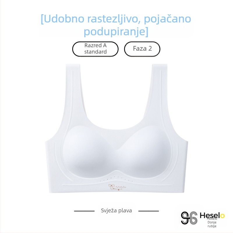 Bezšivni top za leđa s fiksnim košaricama 3/4, prozračni najlon, pena u obliku košarice, dvostruke naramenice, bez zatvarača