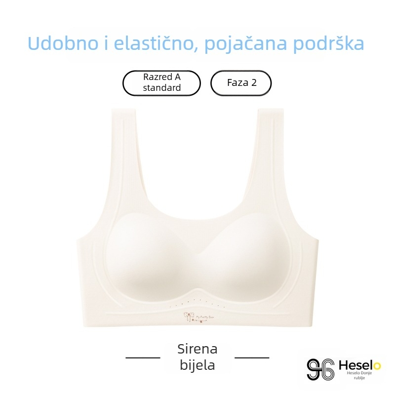 Bezšivni top za leđa s fiksnim košaricama 3/4, prozračni najlon, pena u obliku košarice, dvostruke naramenice, bez zatvarača