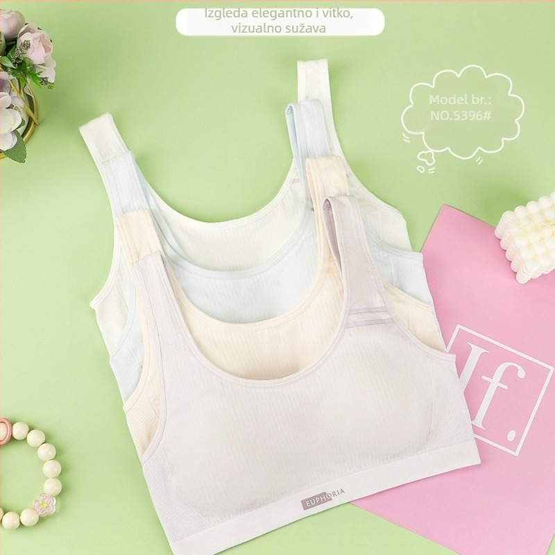 Sportski grudnjak za djevojčice 12–15 godina – Modalni materijal, stil prsluka, s punim košaricama, prozračan i upija znoj