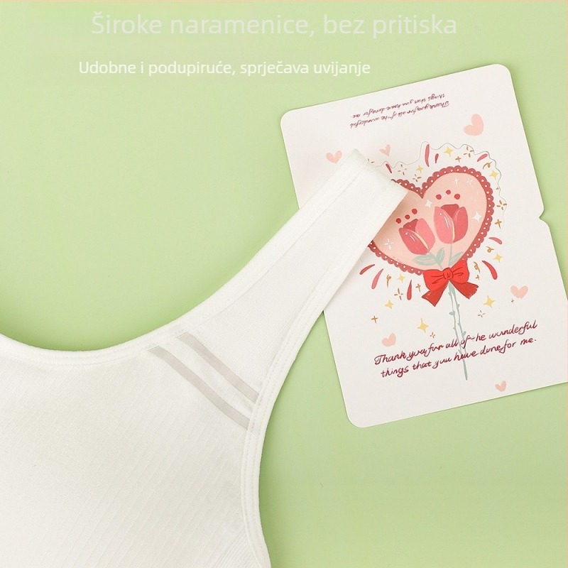 Sportski grudnjak za djevojčice 12–15 godina – Modalni materijal, stil prsluka, s punim košaricama, prozračan i upija znoj