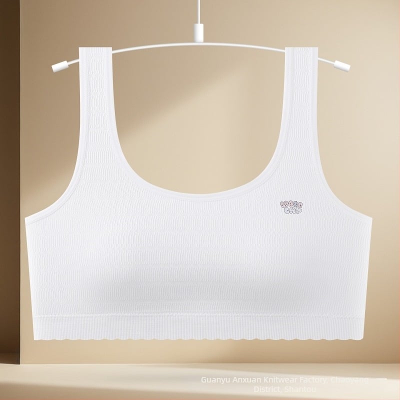 Bešavna dječja grudnjica-vest, najlon, puna šalica s tankim kalupom, pamučna podstava, fiksne dvostruke naramenice