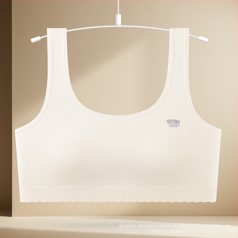 Bešavna dječja grudnjica-vest, najlon, puna šalica s tankim kalupom, pamučna podstava, fiksne dvostruke naramenice