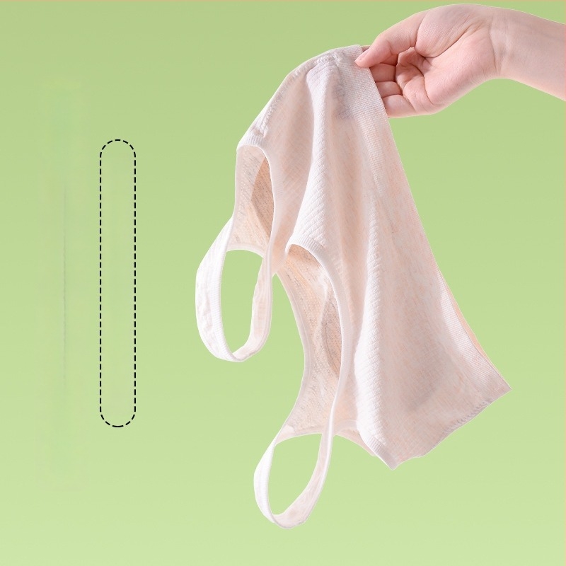 Ženski top u stilu prsluka za djevojčice, razvojni stadij 2 (12–15 godina); viskozni materijal; pune košarice, tanke oblikovane s pjenom; bez žice; fiksni dvostruki kaiševi; prozračan i podržavajući.