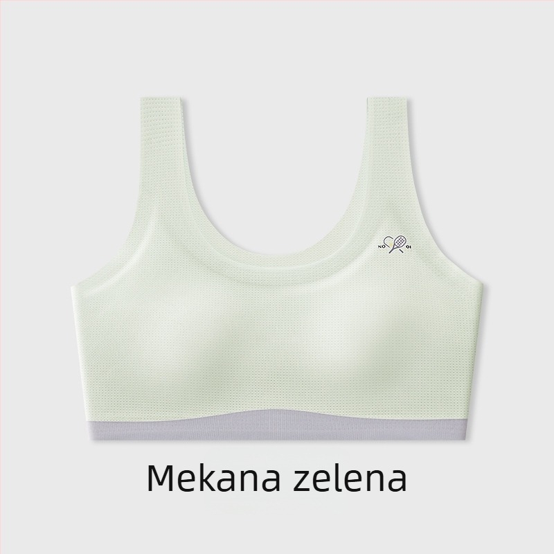 Sutien za vježbanje za djevojčice, najlon top s punim košaricama, tanko oblikovane pjene, čvrste dvostruke naramenice, prozračan i udoban (Proljeće 2025)