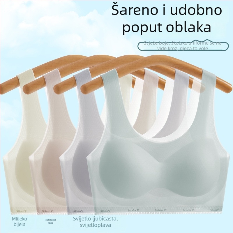 Dječji grudnjak od najlona u stilu prsluka, puni košarica, tanak oblikovana čašica s pjenom, prozračan, dvostruke naramenice
