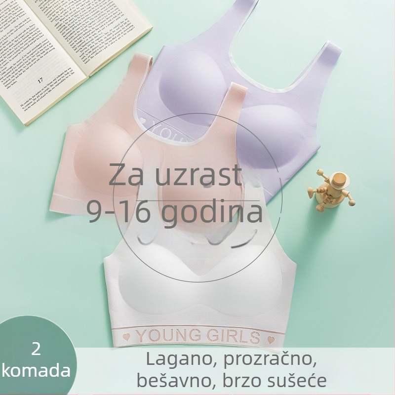 Bezšivni grudnjak-vest u stilu majice, košarica 3/4, oblikovana od spužve, najlonska tkanina, čvrste dvostruke naramenice, prozračan i podržavajući.