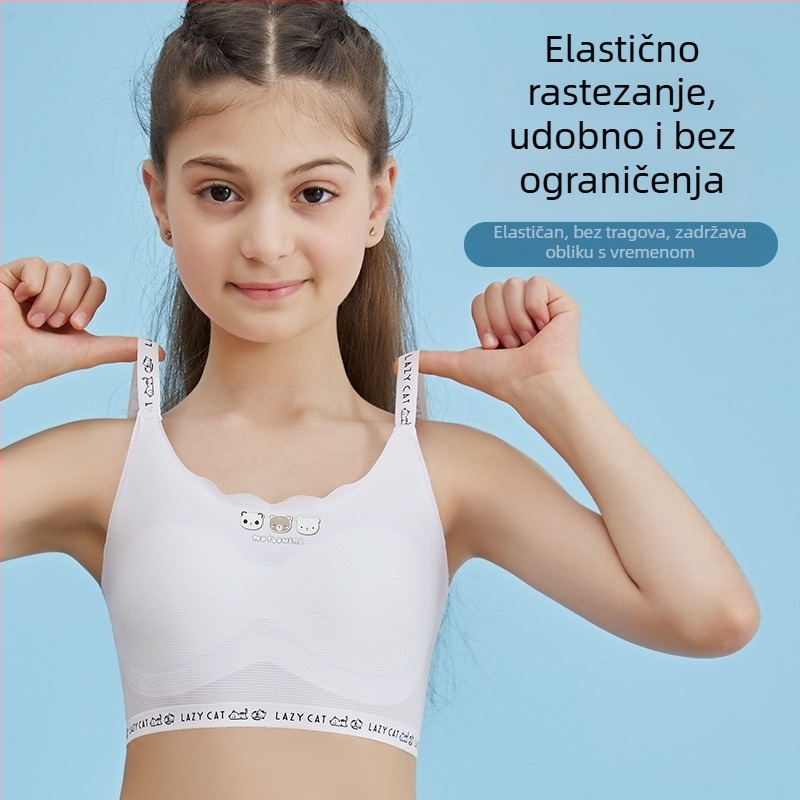 Ice Silk bezšivni top s latex modeliranim čašicama, prozračan, bez čeličnog obruča, fiksne dvostruke naramenice