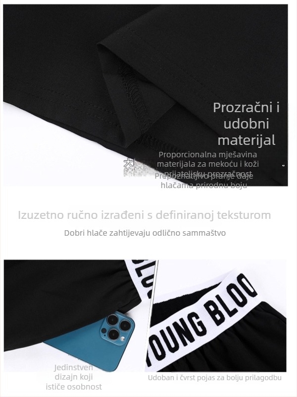 Muške ljetne sportske šortse, poliester, slobodan kroj, srednja elastičnost, za sport