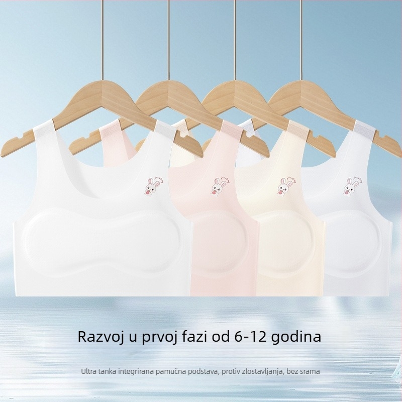 Dječji bezšivni sportski grudnjak-vest, prozračni najlon, pune košarice, ultra tanke oblikovane košarice s pamukom