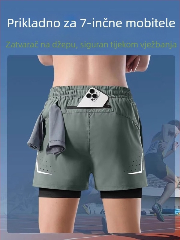 Muške trkaće kratke hlače, brzo sušeći poliester, slobodan kroj, ljeto, postotak poliestera 75–95%