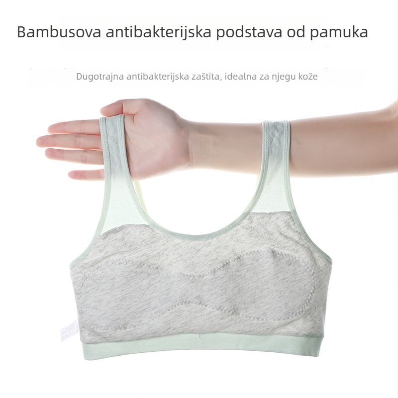 Faza 1 za djevojčice: pamučna vesta s podstavom 100% pamuk, fiksni dvostruki naramenice, upijanje znoja, crtani stil