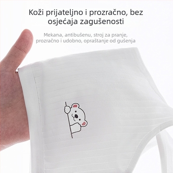 Dječji pamučni grudnjak s trokutićnim košaricama, tanko oblikovane košarice, bez žice, fiksne dvostruke naramenice