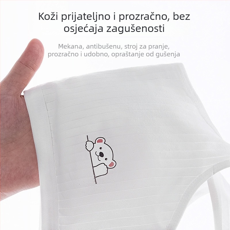 Dječji pamučni grudnjak s trokutićnim košaricama, tanko oblikovane košarice, bez žice, fiksne dvostruke naramenice