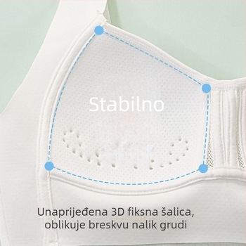 Sportski grudnjak za djevojčice u stilu prsluka, Spandex, potpuno čašice s tankim oblikovanim slojem, najlon podstava, prozračni stražnji dio, uzrast 12–15 godina