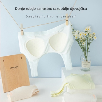 Dječji sportski grudnjak u stilu veste s punim latexnim šalicama, viskozni materijal, podstava 90–95% viskoze, fiksne dvostruke naramenice