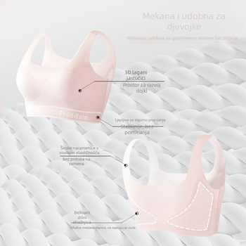 Dječja sportska grudnjaka u stilu vesta, najlon, pune čašice, tanki kalupi s spužvom, prozračna i udobna