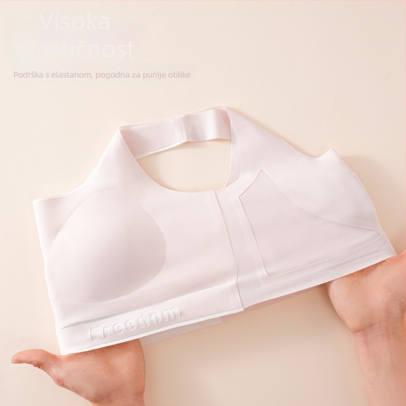 Dječja sportska grudnjaka u stilu vesta, najlon, pune čašice, tanki kalupi s spužvom, prozračna i udobna