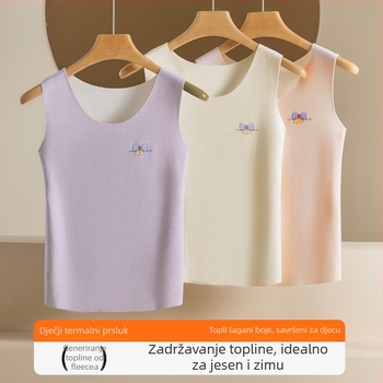 3-dijelni set toplih prsluka za rastuće djevojčice (7–12 godina) – kapuljača, dvostruki sloj, akrilna vlakna, srednja težina 181–200 g/m²