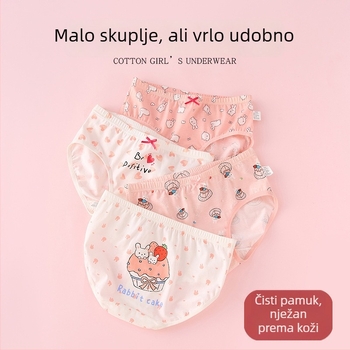 Dječje gaćice za djevojčice od pamuka, trokutasti kroj, 95% pamuk, za dob 3–8 godina, ljeto 2024