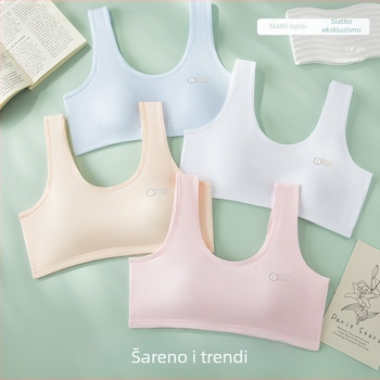 Pamukasti grudnjak s punim košaricama, vest-stil, tanke košarice za oblikovanje, fiksni dvostruki remeni, prozračan i upija znoj