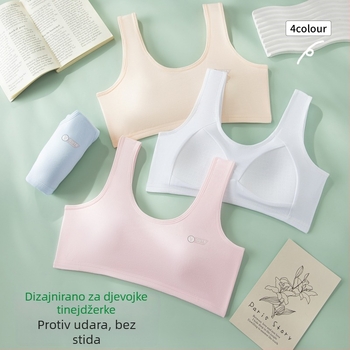 Pamukasti grudnjak s punim košaricama, vest-stil, tanke košarice za oblikovanje, fiksni dvostruki remeni, prozračan i upija znoj