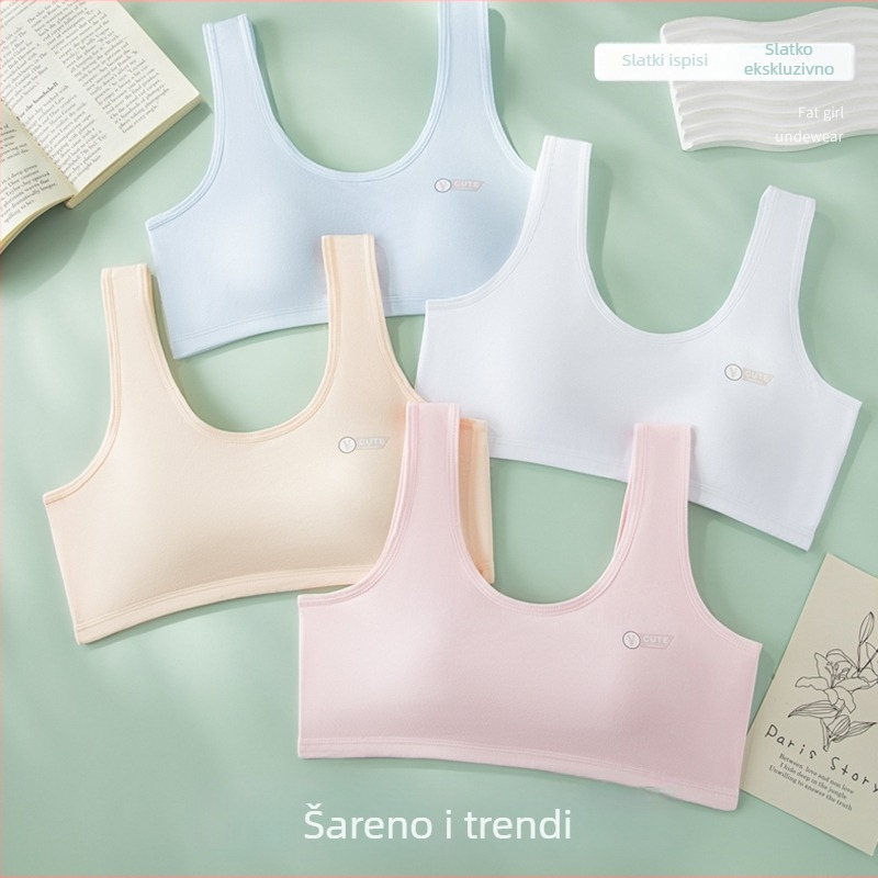 Pamukasti grudnjak s punim košaricama, vest-stil, tanke košarice za oblikovanje, fiksni dvostruki remeni, prozračan i upija znoj