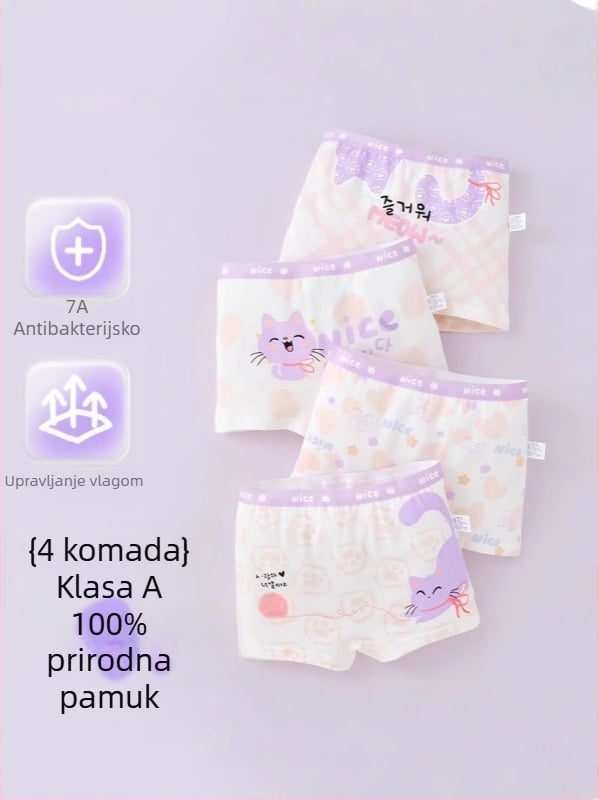 Dječje gaćice za djevojčice od pamuka; Marka Jin Qiao Lan; Sastav materijala: 95% pamuk, 5% elastan; Sigurnosna razina A; Za djevojčice; Uzrast 3–8 godina