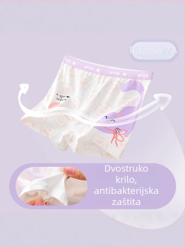 Dječje gaćice za djevojčice od pamuka; Marka Jin Qiao Lan; Sastav materijala: 95% pamuk, 5% elastan; Sigurnosna razina A; Za djevojčice; Uzrast 3–8 godina