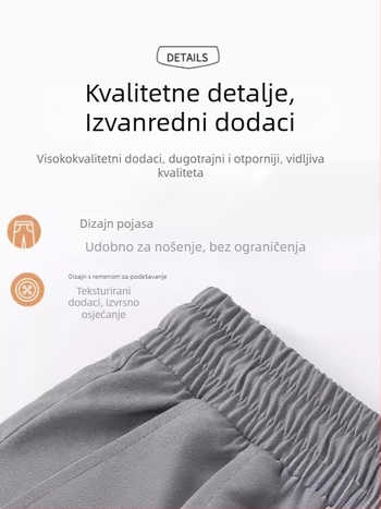 Muški ležerni šorcevi - Ice Silk tkanina, duljina Five-Point, labav kroj, elastični pojas, ravni kroj