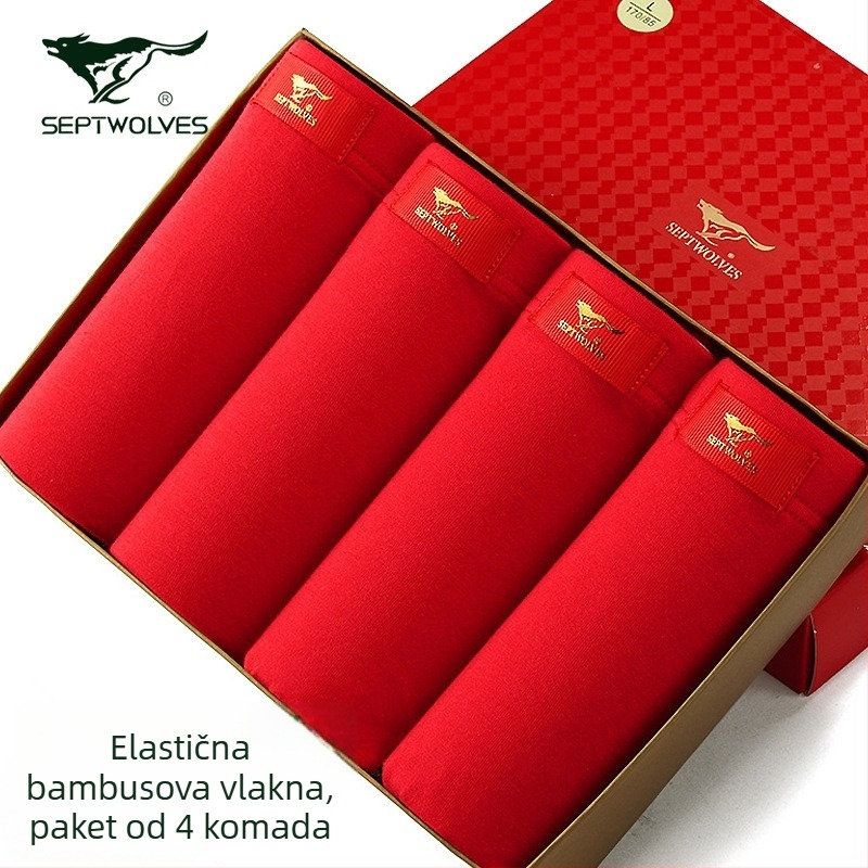 Muške bokserice, 4 komada, 100% pamuk, srednji pojas, prozračne, jednobojne