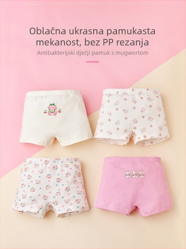 Bread Rabbit Boxerice za djevojčice, 95% pamuk, Kategorija A, Jesen 2024, za uzrast 3-8 godina