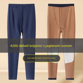 Muške termo hlače s podlogom od janjeće vune, dvostruki sloj, debljina 401–500 g/m², elastične, zadržavaju toplinu i štite od vjetra