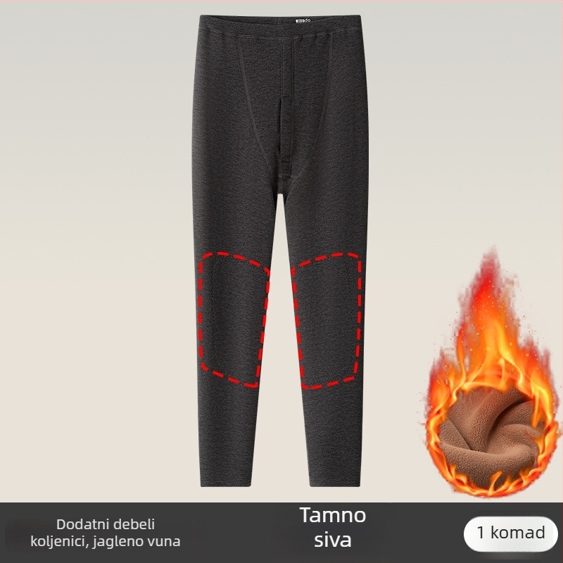 Muške termo hlače s podlogom od janjeće vune, dvostruki sloj, debljina 401–500 g/m², elastične, zadržavaju toplinu i štite od vjetra