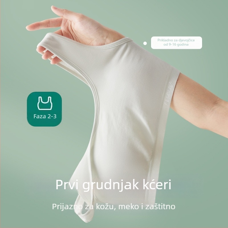 Dječji dvostupeni grudnjak, Modal, vest stil, trokutić čašice, tanke oblikovane čašice s pamukom, 90–95% Modal, prozračno