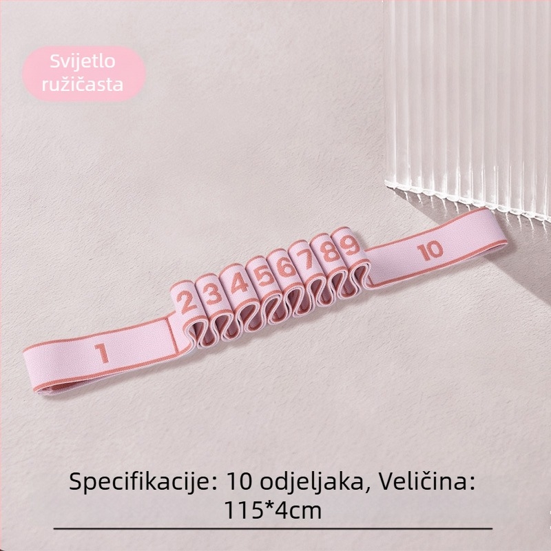 Elastični pojas za ples s 8/10/12 odjeljaka, fitness joga pojas za istezanje struka i nogu, poliester i lateks, Lixiang