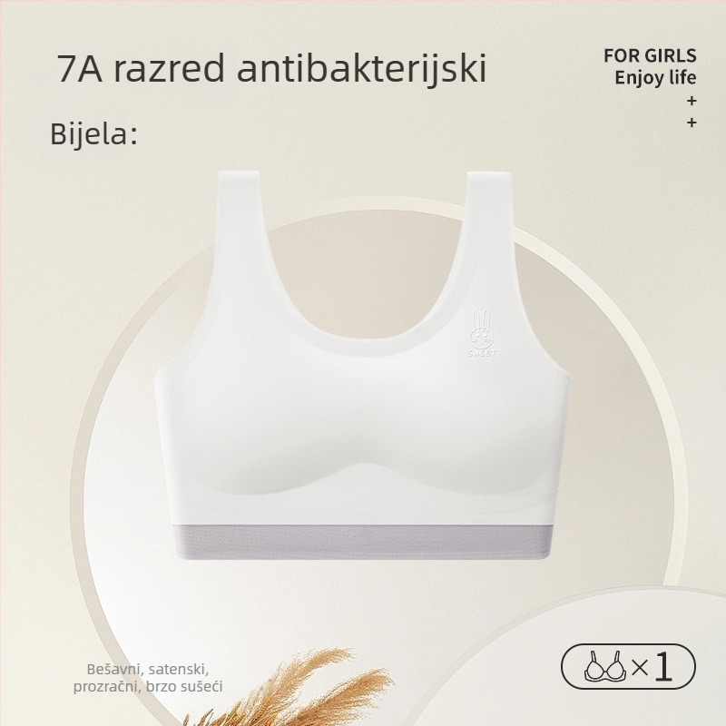 Sutien za trening za djevojčice, faza razvoja 1, 10–14 godina, lagani najlon, bez rukava stil